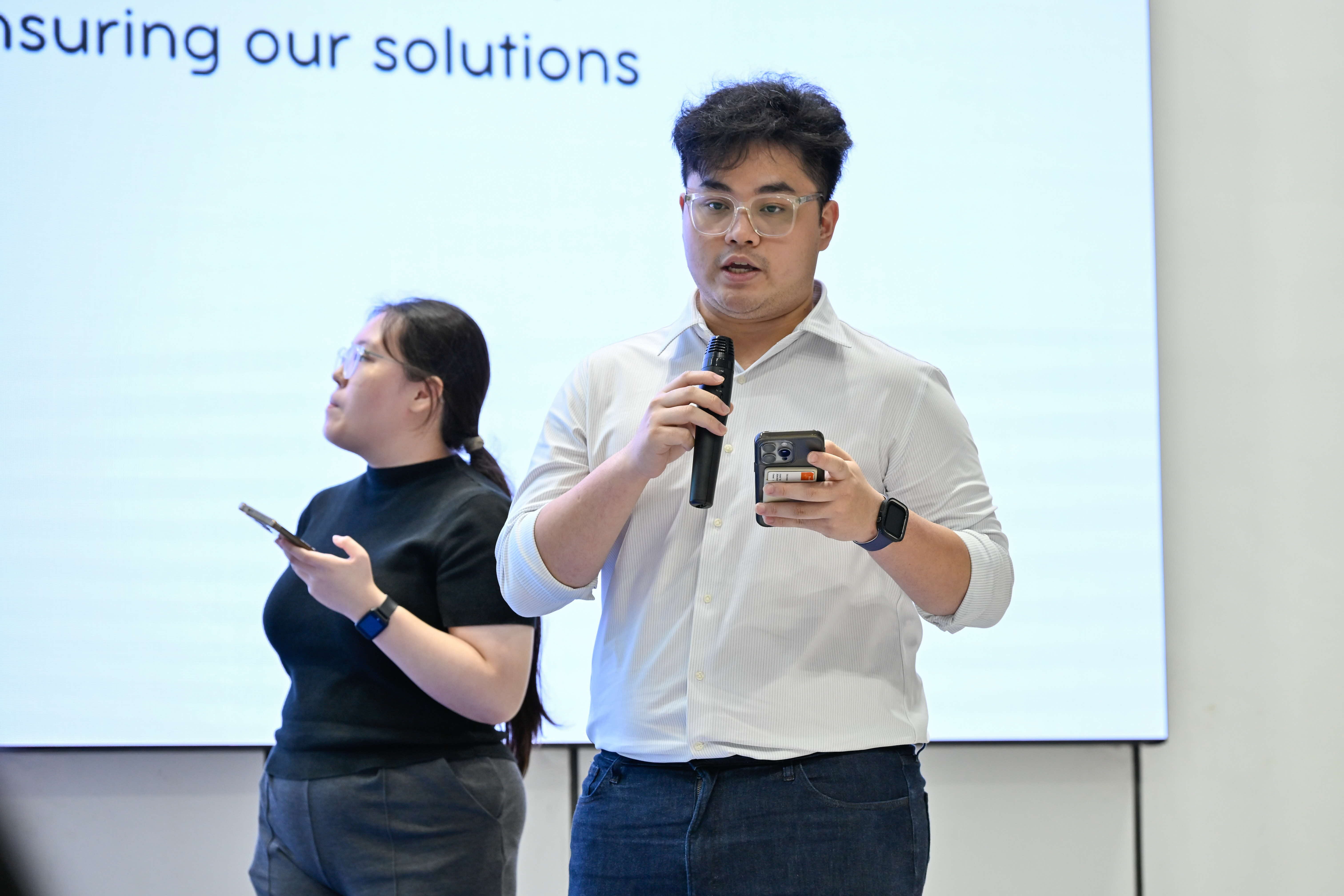Student sharing about their solution
